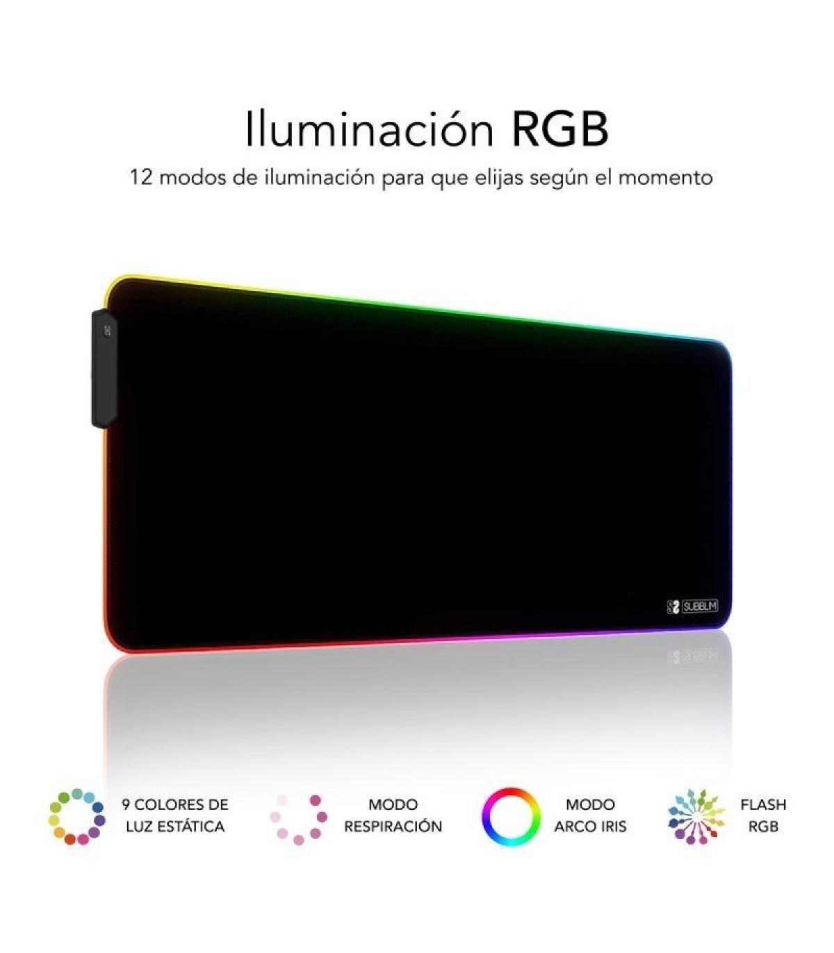 Alfombrilla Subblim MP-02RGB01 LED RGB XL/ 800 x 300 x 4 mm