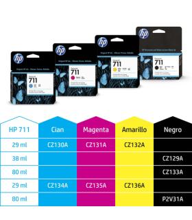 HP 711 Amarillo Pack de 3 Cartuchos de Tinta Originales - CZ136A